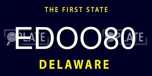 EDOO80 Delaware License Plate