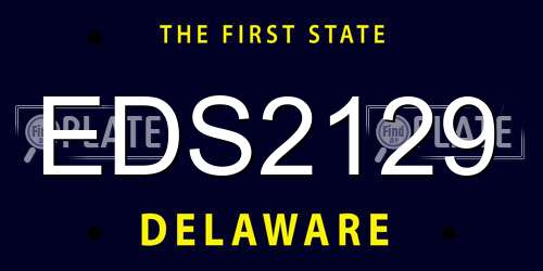 EDS2129 Delaware License Plate