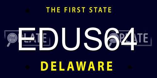 EDUS64 Delaware License Plate