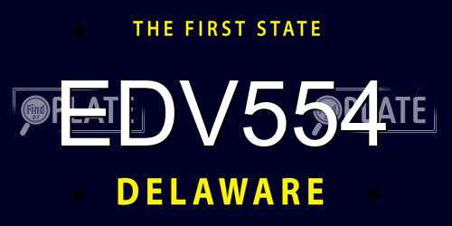 EDV554 Delaware License Plate