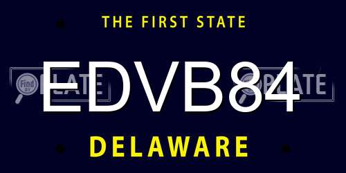 EDVB84 Delaware License Plate