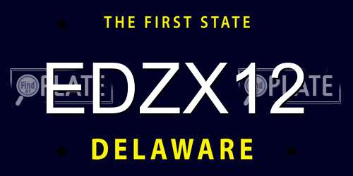 EDZX12 Delaware License Plate
