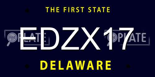EDZX17 Delaware License Plate