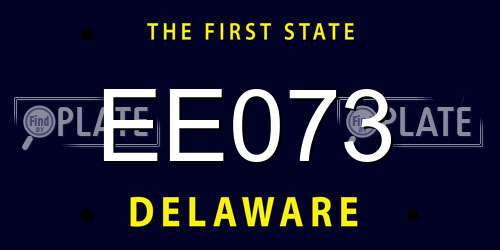 EE073 Delaware License Plate