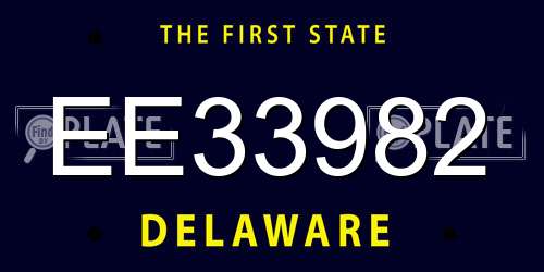 EE33982 Delaware License Plate