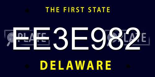 EE3E982 Delaware License Plate
