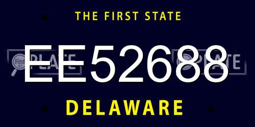 EE52688 Delaware License Plate