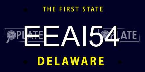 EEAI54 Delaware License Plate