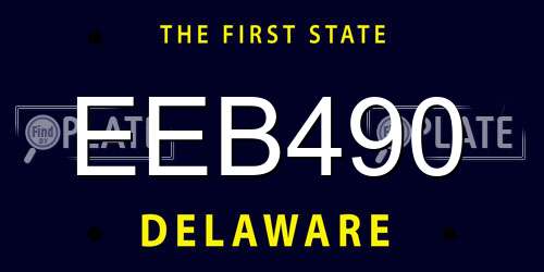 EEB490 Delaware License Plate