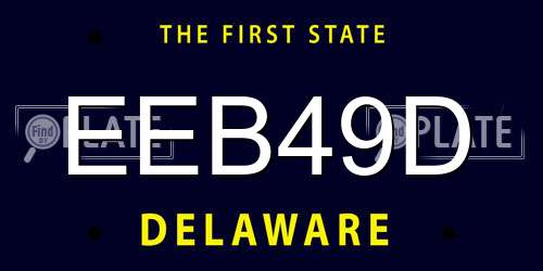 EEB49D Delaware License Plate