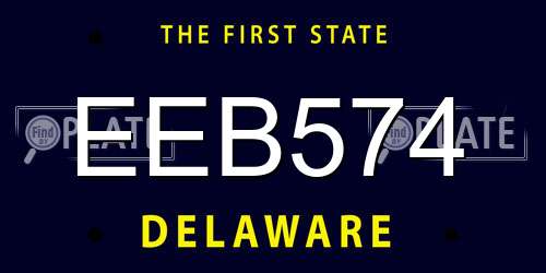 EEB574 Delaware License Plate