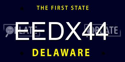EEDX44 Delaware License Plate