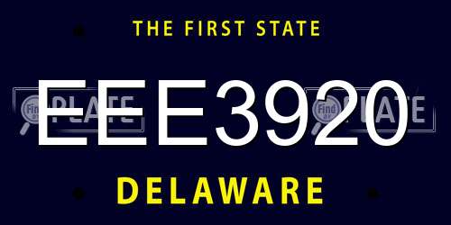 EEE3920 Delaware License Plate