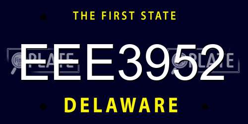 EEE3952 Delaware License Plate