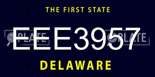 EEE3957 Delaware License Plate