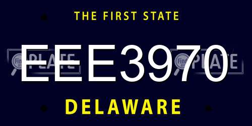 EEE3970 Delaware License Plate