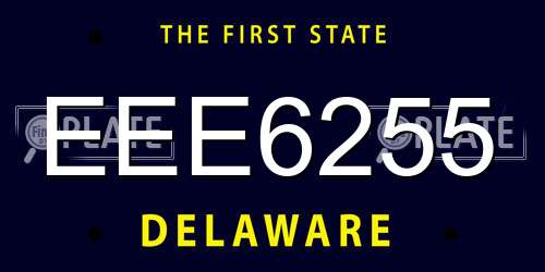 EEE6255 Delaware License Plate