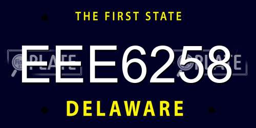 EEE6258 Delaware License Plate