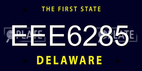 EEE6285 Delaware License Plate