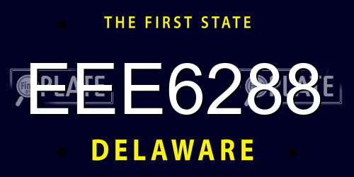 EEE6288 Delaware License Plate