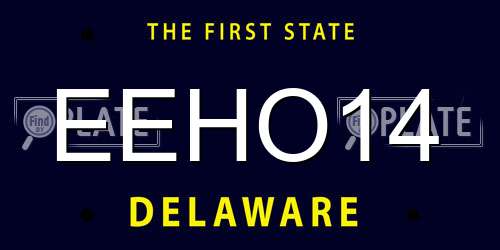 EEHO14 Delaware License Plate