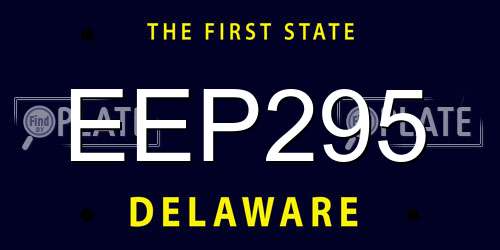 EEP295 Delaware License Plate