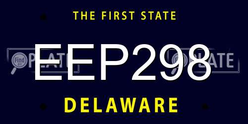 EEP298 Delaware License Plate