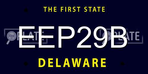 EEP29B Delaware License Plate