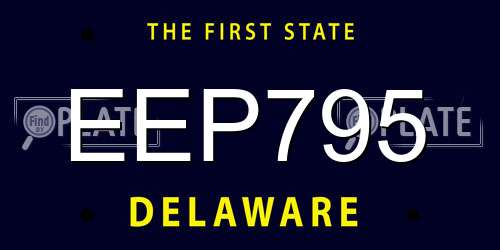 EEP795 Delaware License Plate