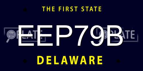 EEP79B Delaware License Plate