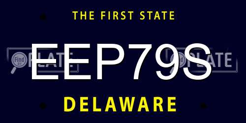 EEP79S Delaware License Plate