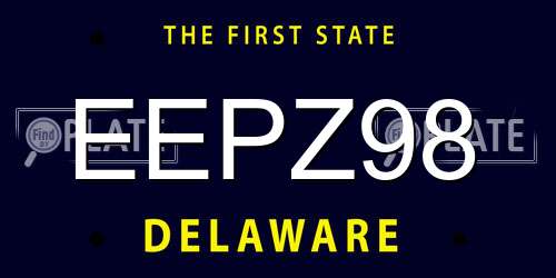 EEPZ98 Delaware License Plate