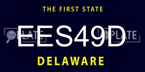 EES49D Delaware License Plate