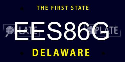 EES86G Delaware License Plate
