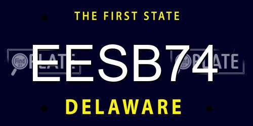 EESB74 Delaware License Plate