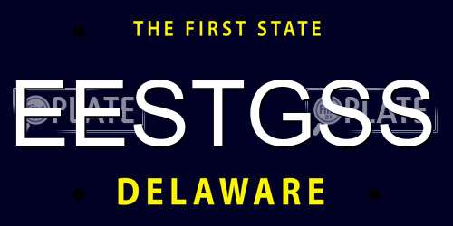 EESTGSS Delaware License Plate