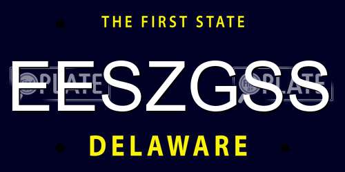 EESZGSS Delaware License Plate