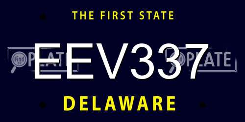 EEV337 Delaware License Plate