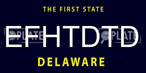 EFHTDTD Delaware License Plate