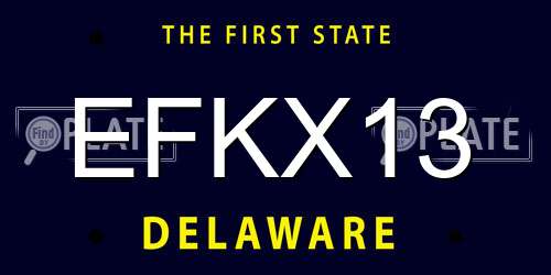 EFKX13 Delaware License Plate