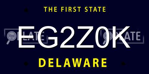 EG2Z0K Delaware License Plate