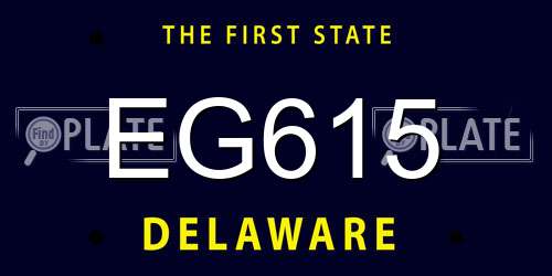 EG615 Delaware License Plate