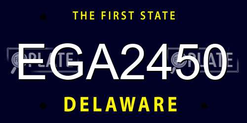 EGA2450 Delaware License Plate