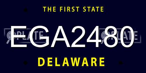EGA2480 Delaware License Plate