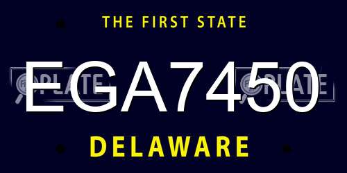 EGA7450 Delaware License Plate