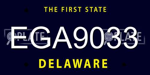 EGA9033 Delaware License Plate