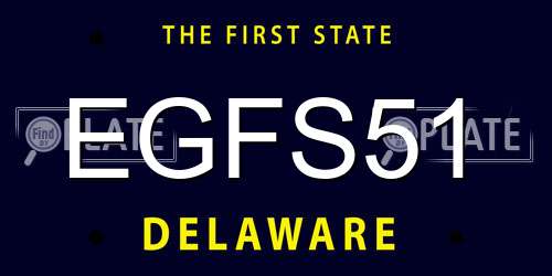EGFS51 Delaware License Plate