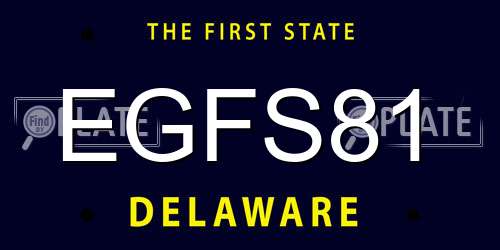 EGFS81 Delaware License Plate