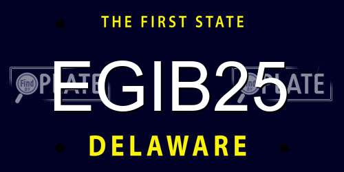EGIB25 Delaware License Plate