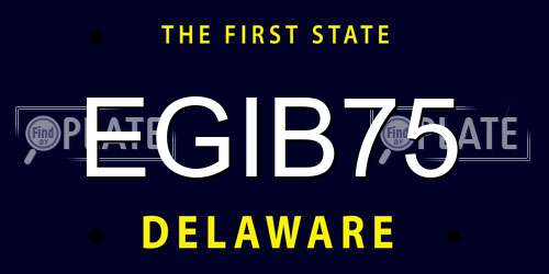 EGIB75 Delaware License Plate